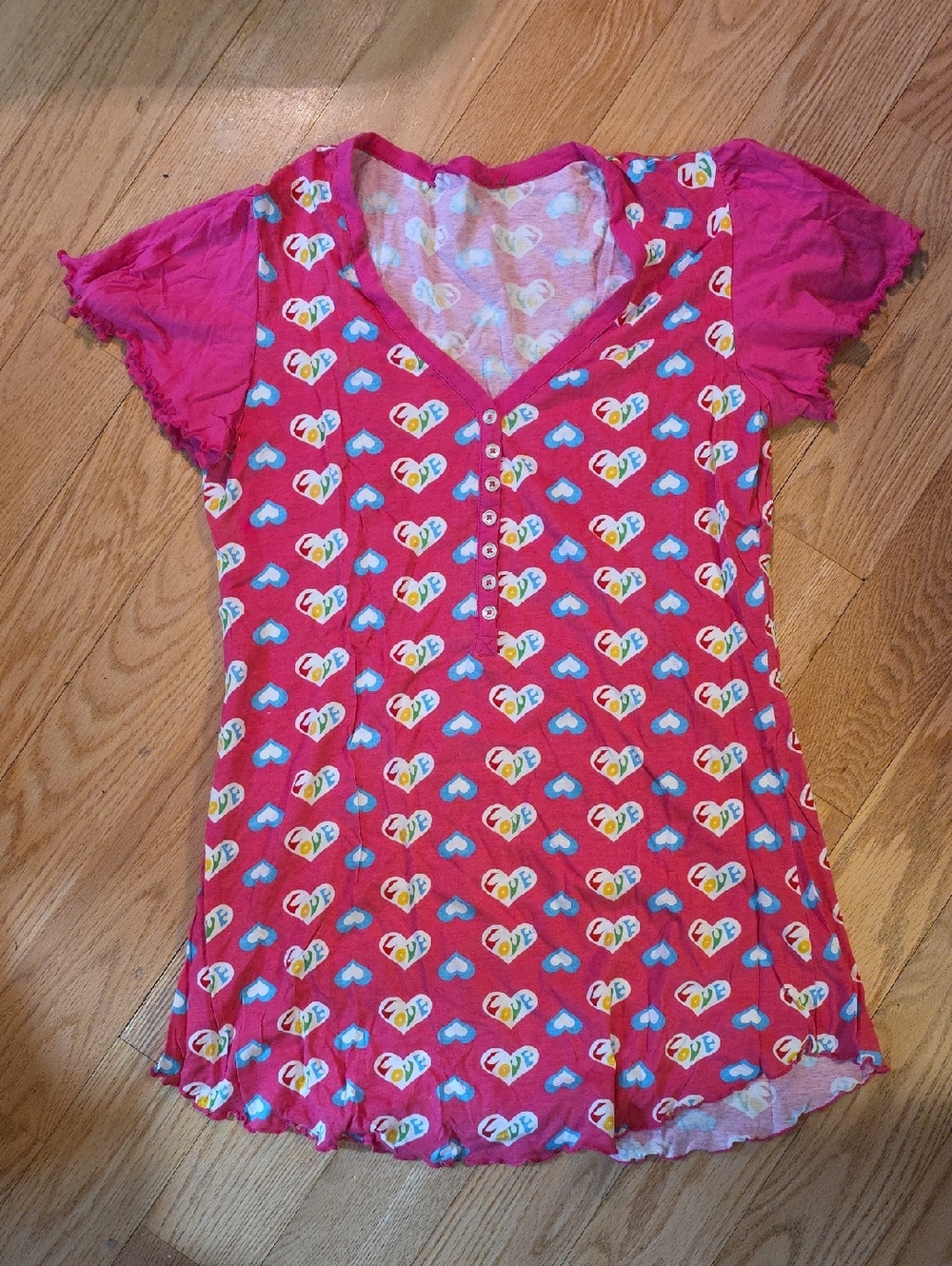 Hippie Kids Heart-Print Pajama Top